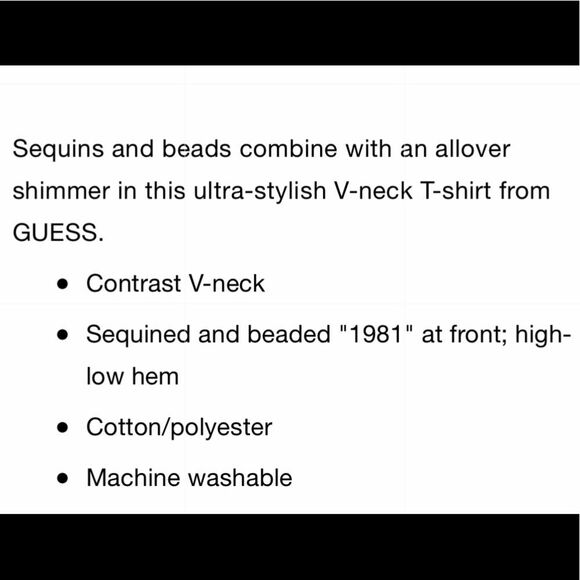 Guess Grey sequin T-shirt - Picture 2 of 4